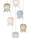 Currey and Company - 9000-1420 - Seven Light Pendant - Polpo - Blue/Green/White/Silver
