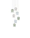 Currey and Company - 9000-1420 - Seven Light Pendant - Polpo - Blue/Green/White/Silver