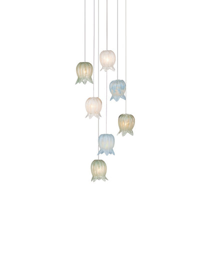 Polpo Seven Light Pendant Blue/Green/White/Silver