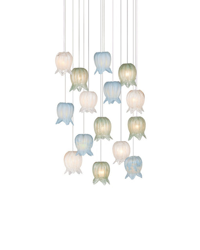 Polpo 15 Light Pendant Blue/Green/White/Silver