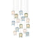 Currey and Company - 9000-1421 - 15 Light Pendant - Polpo - Blue/Green/White/Silver