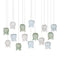 Currey and Company - 9000-1422 - 15 Light Pendant - Polpo - Blue/Green/White/Silver