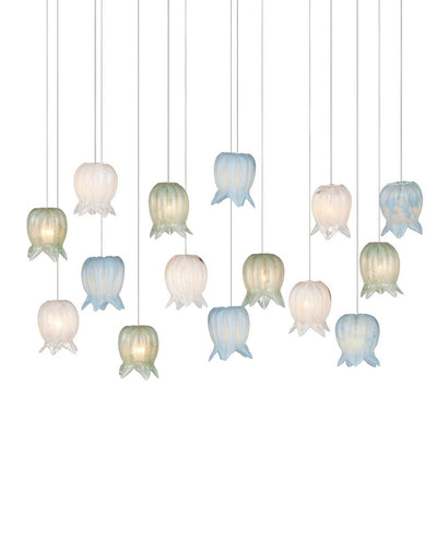 Polpo 15 Light Pendant Blue/Green/White/Silver