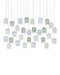 Currey and Company - 9000-1423 - 30 Light Pendant - Polpo - Blue/Green/White/Silver
