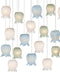 Currey and Company - 9000-1423 - 30 Light Pendant - Polpo - Blue/Green/White/Silver