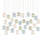 Currey and Company - 9000-1423 - 30 Light Pendant - Polpo - Blue/Green/White/Silver