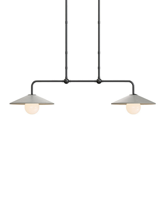 Currey and Company - 9500-0022 - Two Light Pendant - Bothy - Natural/Black/Frosted White