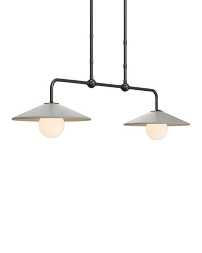 Bothy Two Light Pendant Natural/Black/Frosted White
