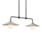 Currey and Company - 9500-0022 - Two Light Pendant - Bothy - Natural/Black/Frosted White