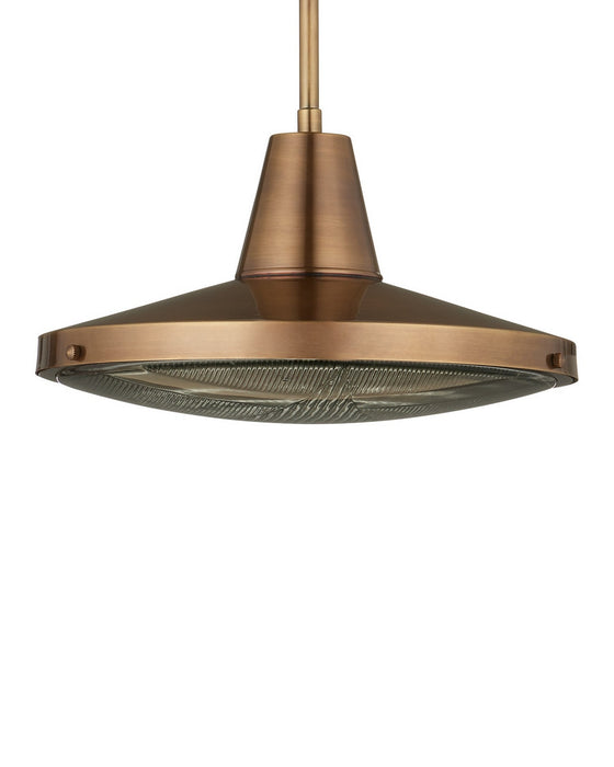 Currey and Company - 9500-0026 - One Light Pendant - Mariner - Antique Brass/Clear