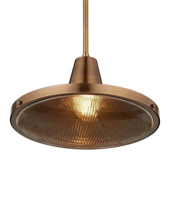 Currey and Company - 9500-0026 - One Light Pendant - Mariner - Antique Brass/Clear