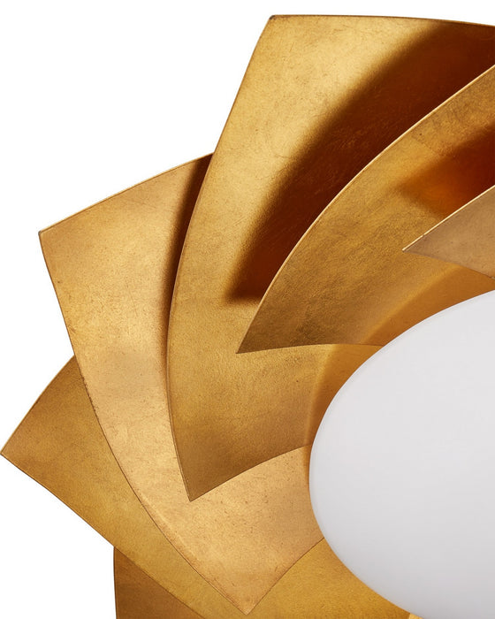 Currey and Company - 9999-0080 - LED Flush Mount - Asterisk - Contemporary Gold Leaf/Contemporary Gold/Opaque White