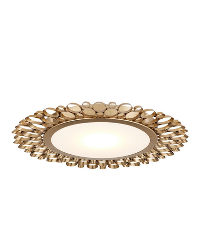 Antares LED Flush Mount Antique Brass/White