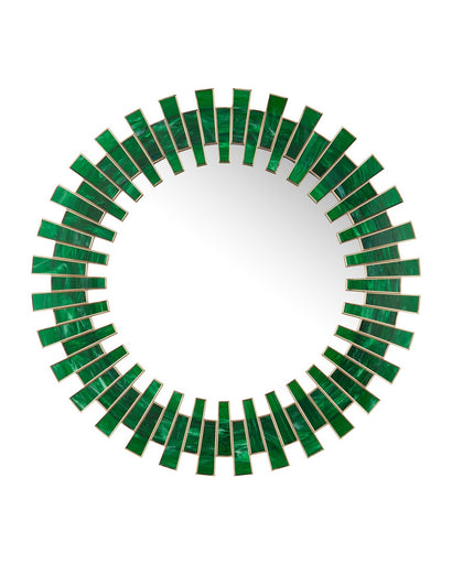Glasdele Emerald Mirror Green/Antique Brass