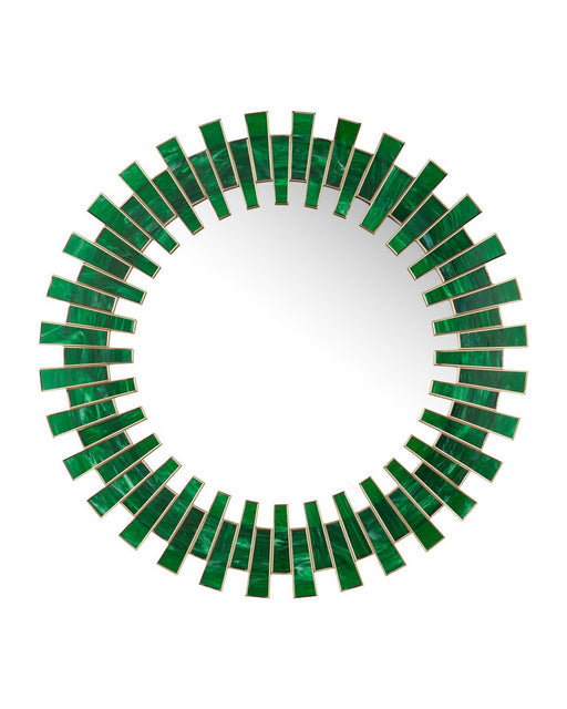 Currey and Company - 1000-0170 - Mirror - Glasdele Emerald - Green/Antique Brass