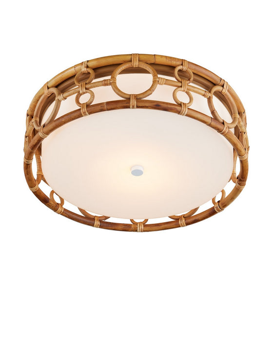 Currey and Company - 9999-0081 - LED Flush Mount - Tegal - Natural/Khaki/White