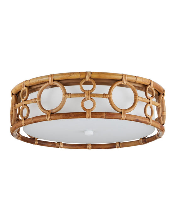 Currey and Company - 9999-0081 - LED Flush Mount - Tegal - Natural/Khaki/White