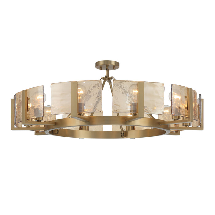 Golden - 3164-10SF BCB-AWG - Ten Light Semi-Flush Mount - Aenon - Brushed Champagne Brass