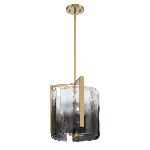 Aenon Three Light Pendant Brushed Champagne Brass