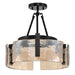 Golden - 3164-3SF BLK-AWG - Three Light Semi-Flush Mount - Aenon - Matte Black