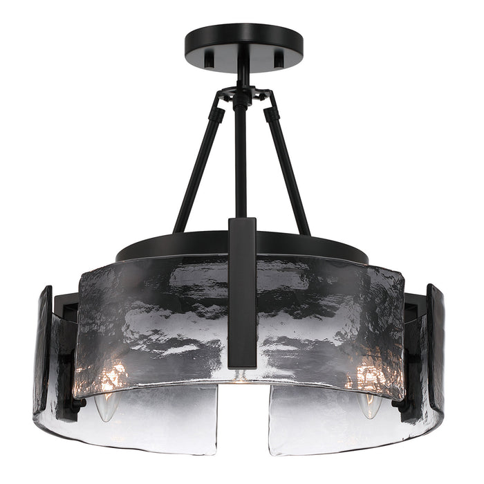 Golden - 3164-3SF BLK-SWG - Three Light Semi-Flush Mount - Aenon - Matte Black