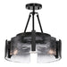 Golden - 3164-3SF BLK-SWG - Three Light Semi-Flush Mount - Aenon - Matte Black