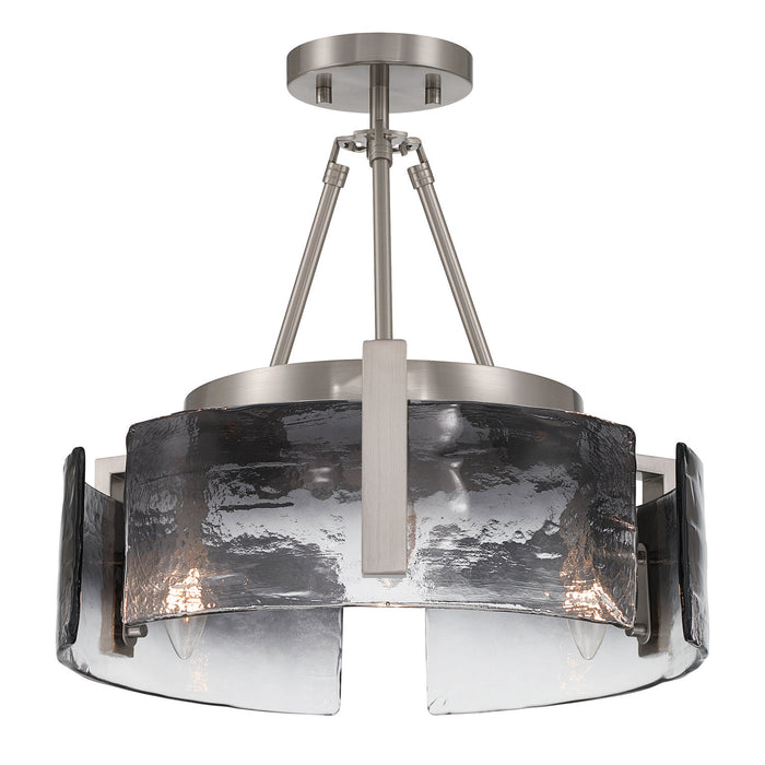 Golden - 3164-3SF PW-SWG - Three Light Semi-Flush Mount - Aenon - Pewter