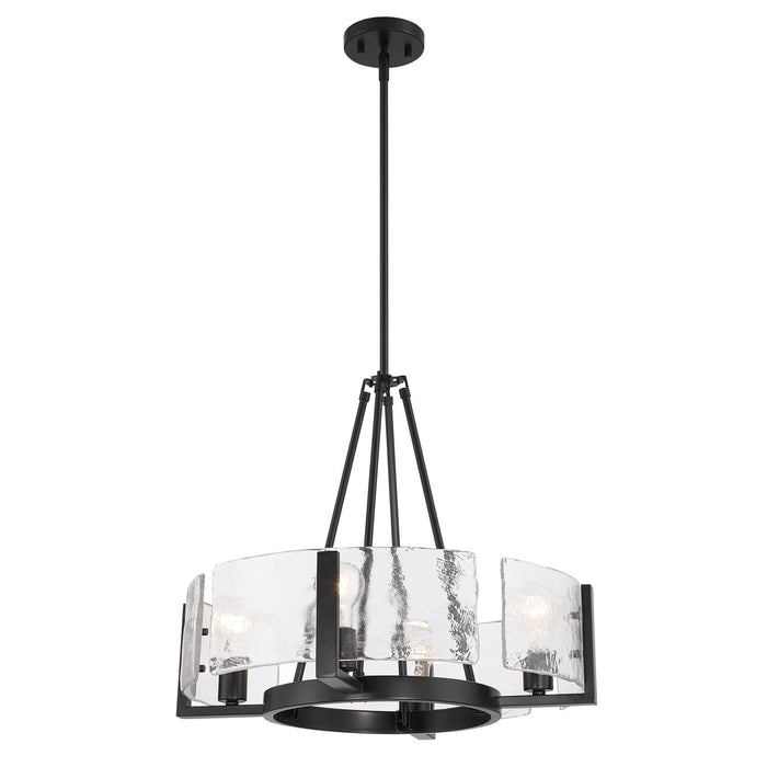 Golden - 3164-4 BLK-HWG - Four Light Chandelier - Aenon - Matte Black