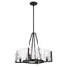 Golden - 3164-4 BLK-HWG - Four Light Chandelier - Aenon - Matte Black