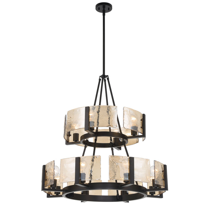 Golden - 3164-4-8 BLK-AWG - 12 Light Chandelier - Aenon - Matte Black