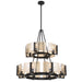 Golden - 3164-4-8 BLK-AWG - 12 Light Chandelier - Aenon - Matte Black