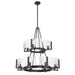 Golden - 3164-4-8 BLK-HWG - 12 Light Chandelier - Aenon - Matte Black