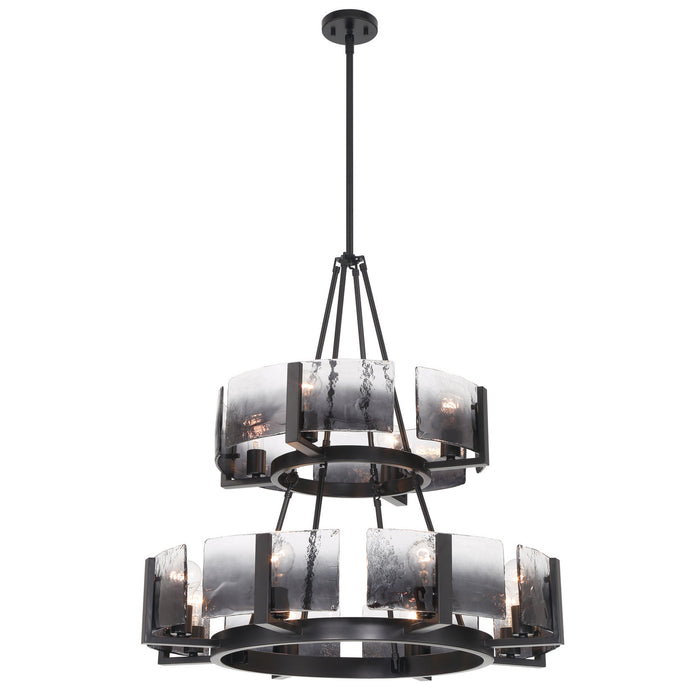 Golden - 3164-4-8 BLK-SWG - 12 Light Chandelier - Aenon - Matte Black