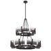 Golden - 3164-4-8 BLK-SWG - 12 Light Chandelier - Aenon - Matte Black