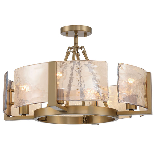Aenon Four Light Semi-Flush Mount Brushed Champagne Brass