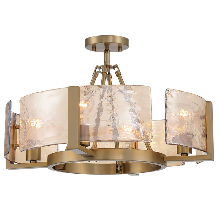 Golden - 3164-4SF BCB-AWG - Four Light Semi-Flush Mount - Aenon - Brushed Champagne Brass