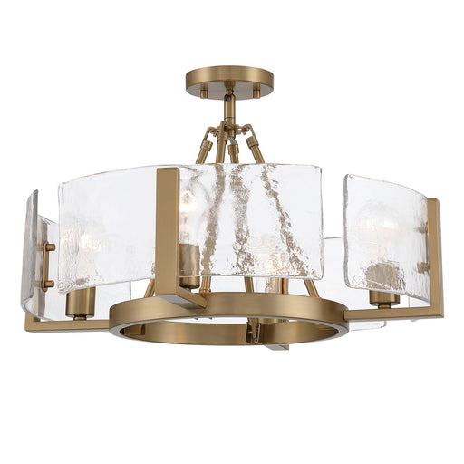 Aenon Four Light Semi-Flush Mount Brushed Champagne Brass