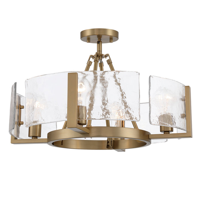 Golden - 3164-4SF BCB-HWG - Four Light Semi-Flush Mount - Aenon - Brushed Champagne Brass