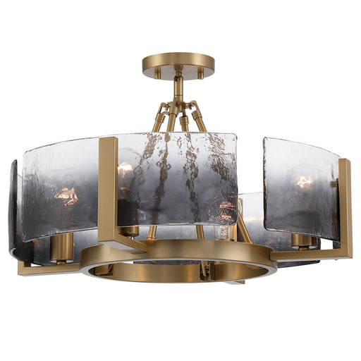 Aenon Four Light Semi-Flush Mount Brushed Champagne Brass