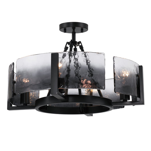 Aenon Four Light Semi-Flush Mount Matte Black