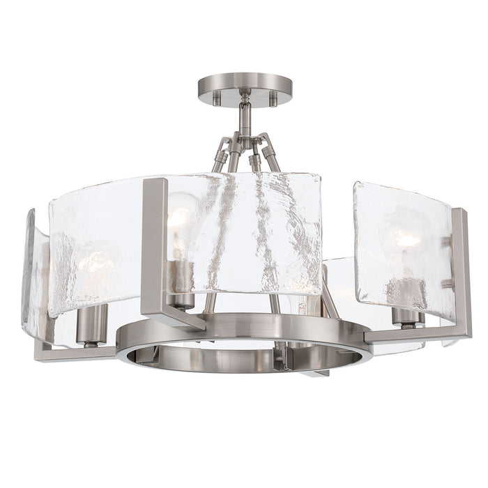 Golden - 3164-4SF PW-HWG - Four Light Semi-Flush Mount - Aenon - Pewter