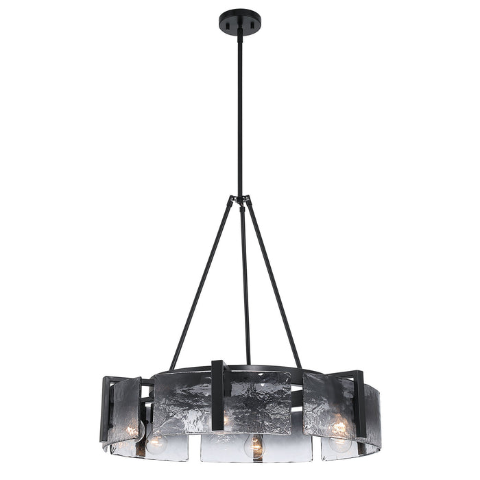 Golden - 3164-6 BLK-SWG - Six Light Chandelier - Aenon - Matte Black