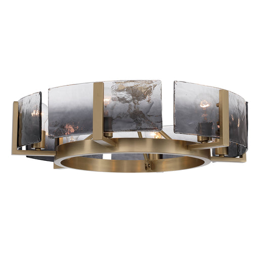 Aenon Six Light Semi-Flush Mount Brushed Champagne Brass