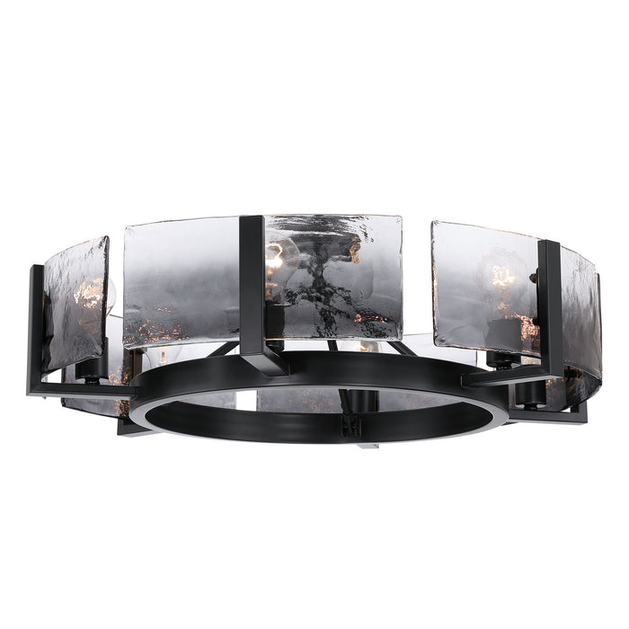 Golden - 3164-6SF BLK-SWG - Six Light Semi-Flush Mount - Aenon - Matte Black
