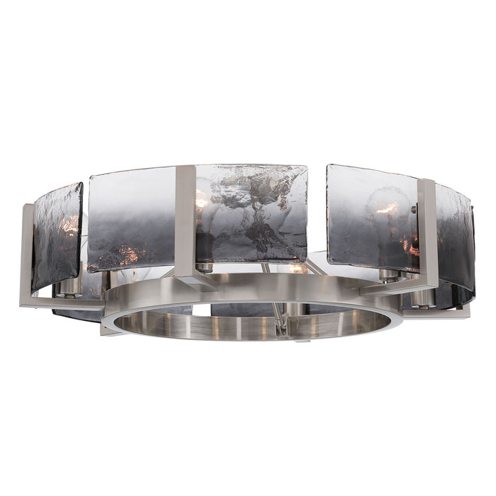 Golden - 3164-6SF PW-SWG - Six Light Semi-Flush Mount - Aenon - Pewter