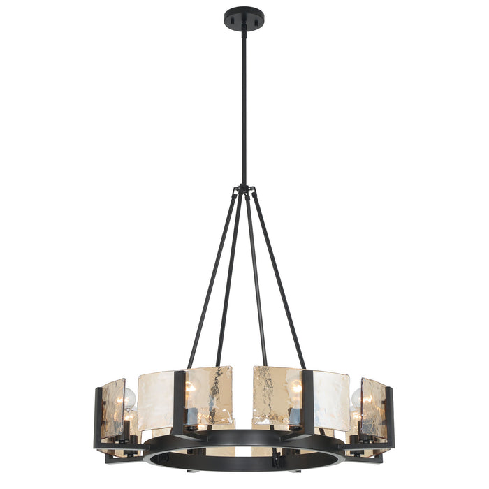 Golden - 3164-8 BLK-AWG - Eight Light Chandelier - Aenon - Matte Black