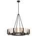 Golden - 3164-8 BLK-AWG - Eight Light Chandelier - Aenon - Matte Black