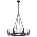 Golden - 3164-8 BLK-HWG - Eight Light Chandelier - Aenon - Matte Black
