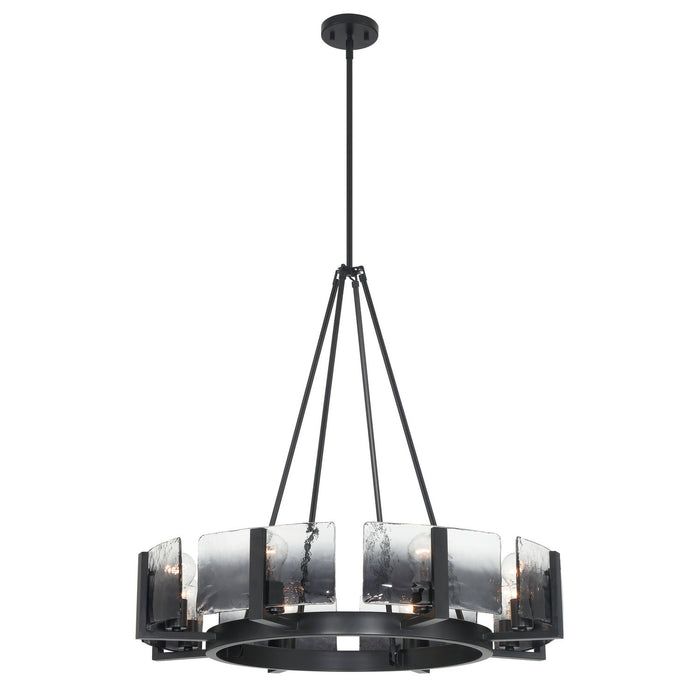 Golden - 3164-8 BLK-SWG - Eight Light Chandelier - Aenon - Matte Black