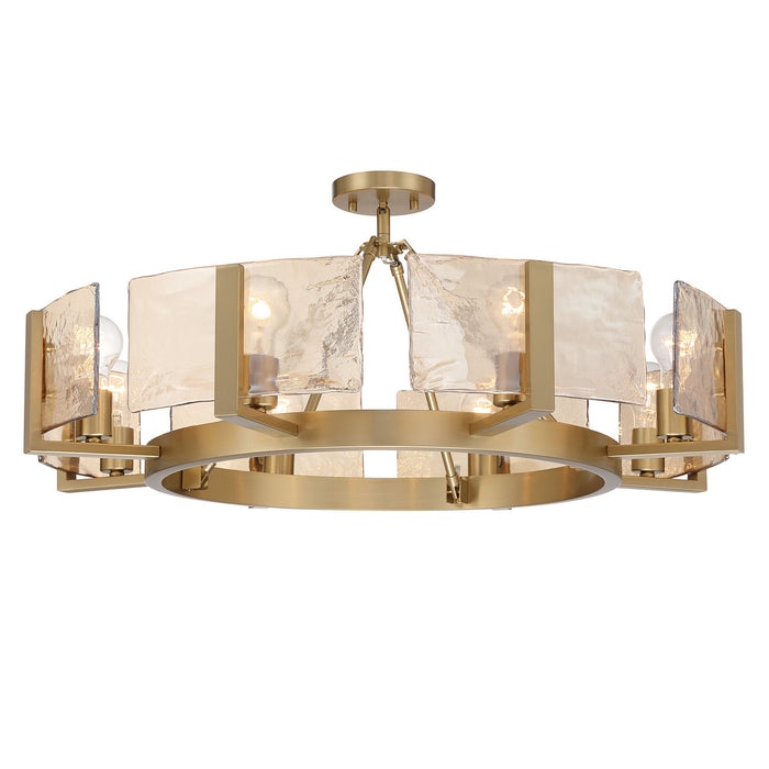 Golden - 3164-8SF BCB-AWG - Eight Light Semi-Flush Mount - Aenon - Brushed Champagne Brass